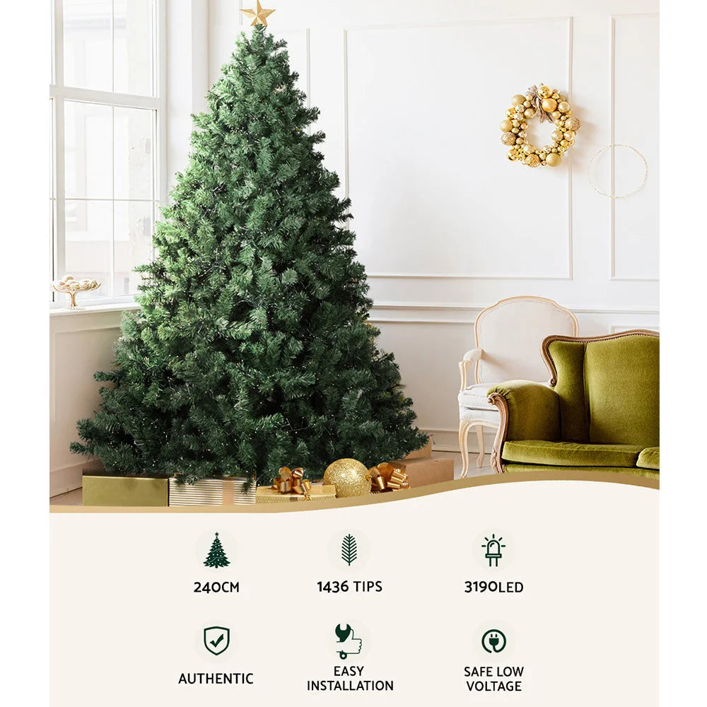 Christmas Tree 2.4M 8FT with 3190 LED Lights Warm White