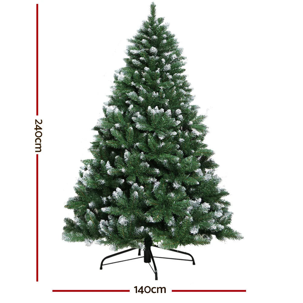 Christmas Tree 8FT Home Decoration 1400 Tips Snowy Green