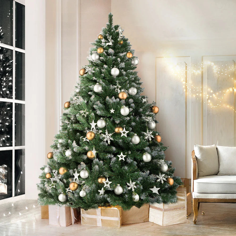 Christmas Tree 8FT Home Decoration 1400 Tips Snowy Green