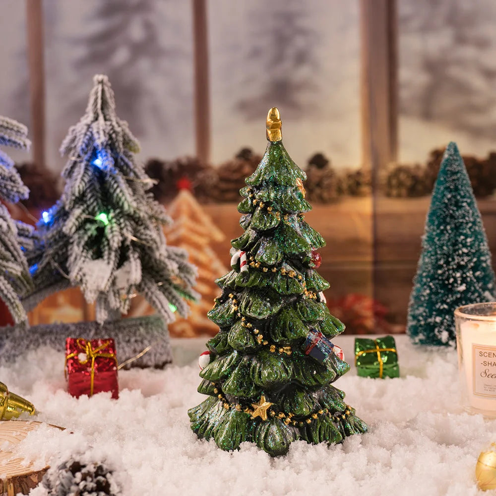 Christmas Tree Figurine - Festive Resin Decoration
