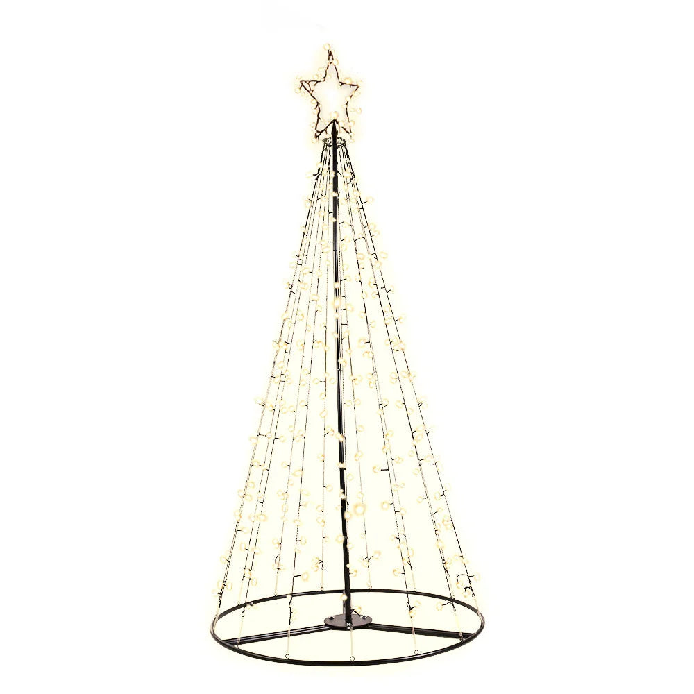 Christmas Tree LED Lights 2.1M Solar-Powered Xmas Fibre