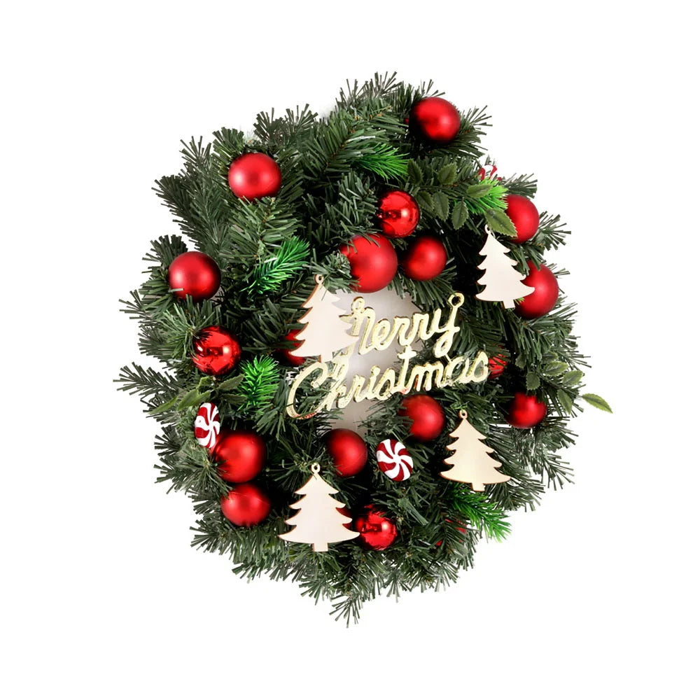 Christmas Wreath 40CM Xmas Garland with Baubles & Ornaments