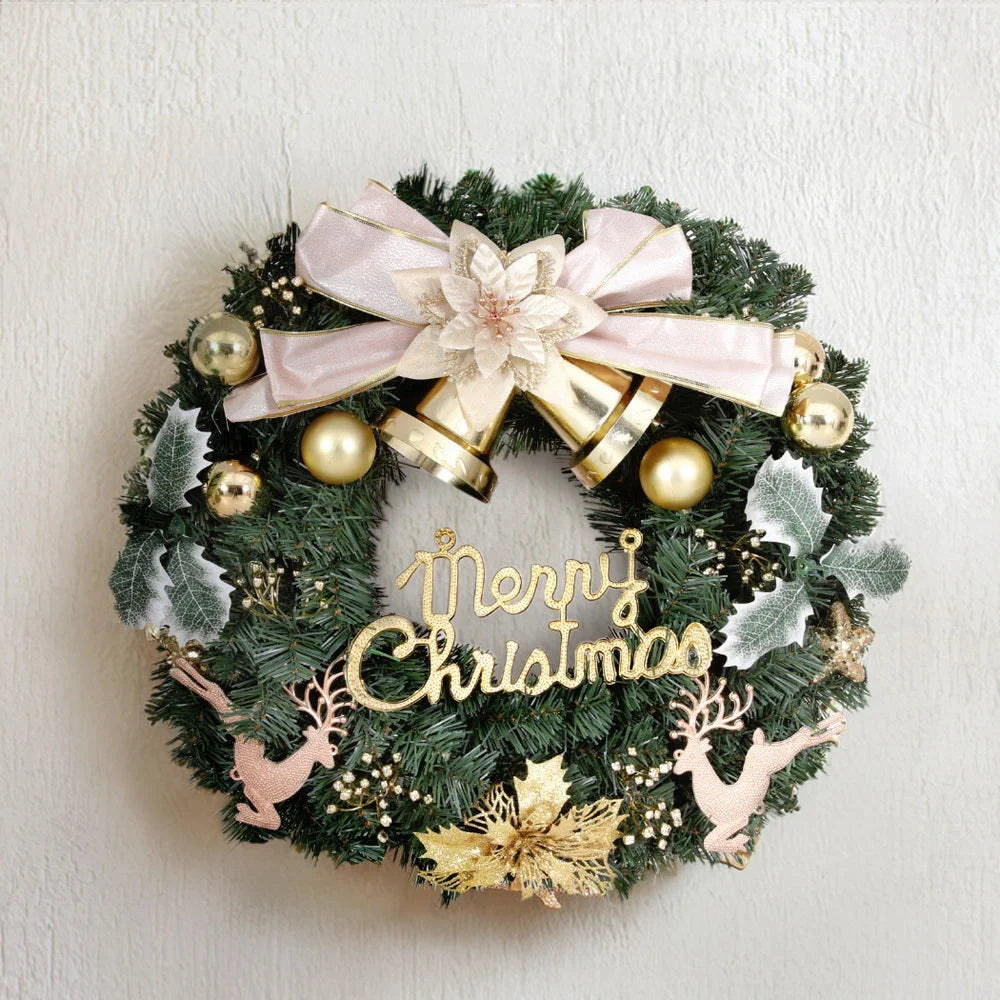 Christmas Wreath 60CM Garland with Flowers and Baubles