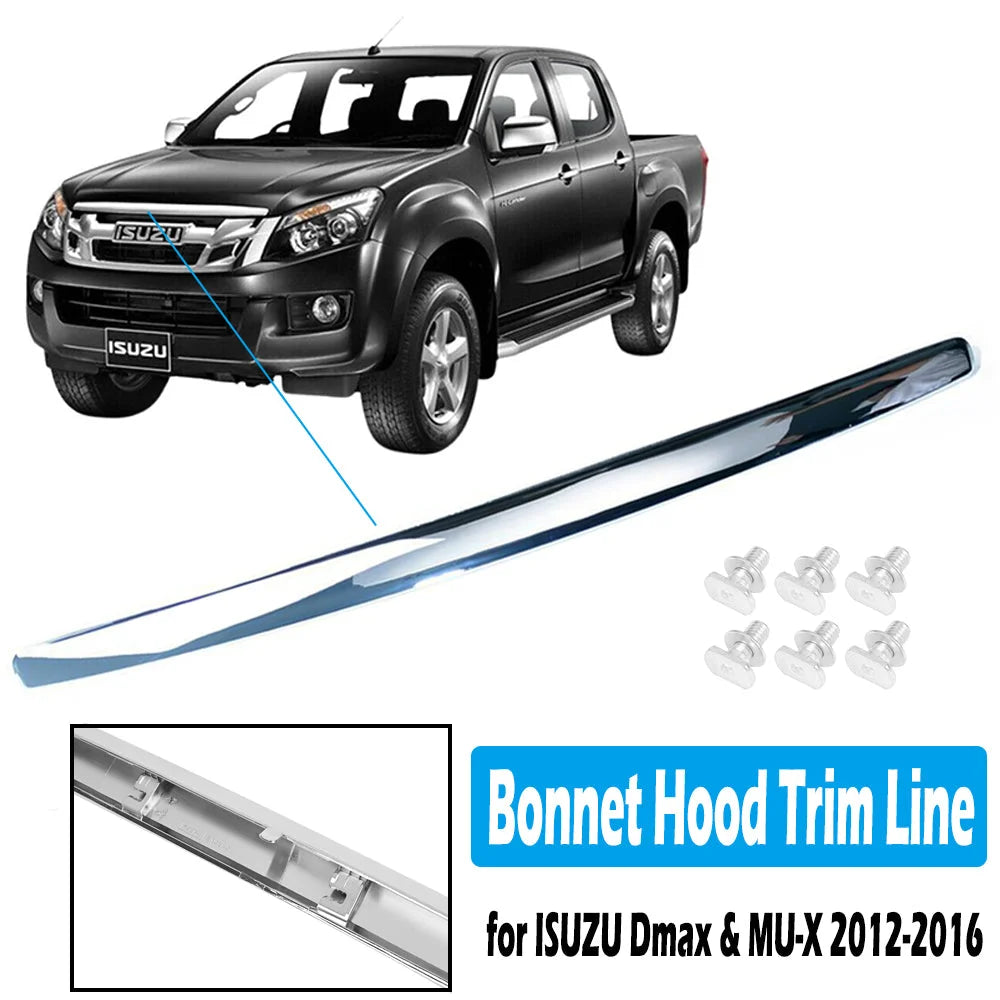 Chrome ABS Car Front Line Bonnet Hood Trim