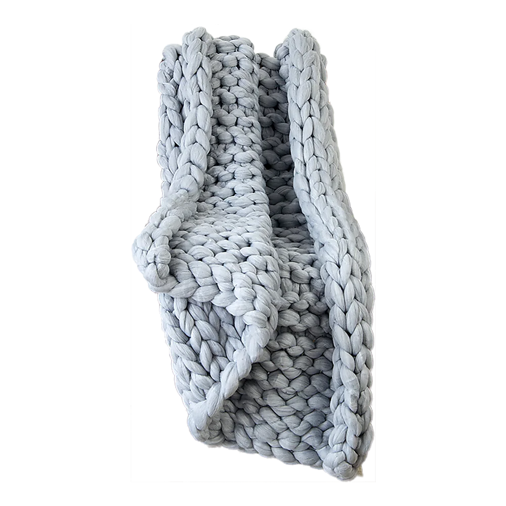 Chunky Blanket Hand Knitted Thick Acrylic Yarn Home Throw