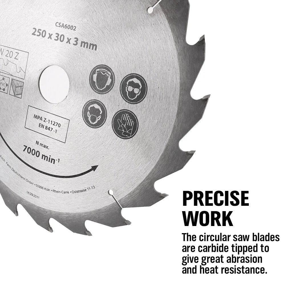 Circular Saw Blade Set 10x 250MM 20T Disc Saw Blade