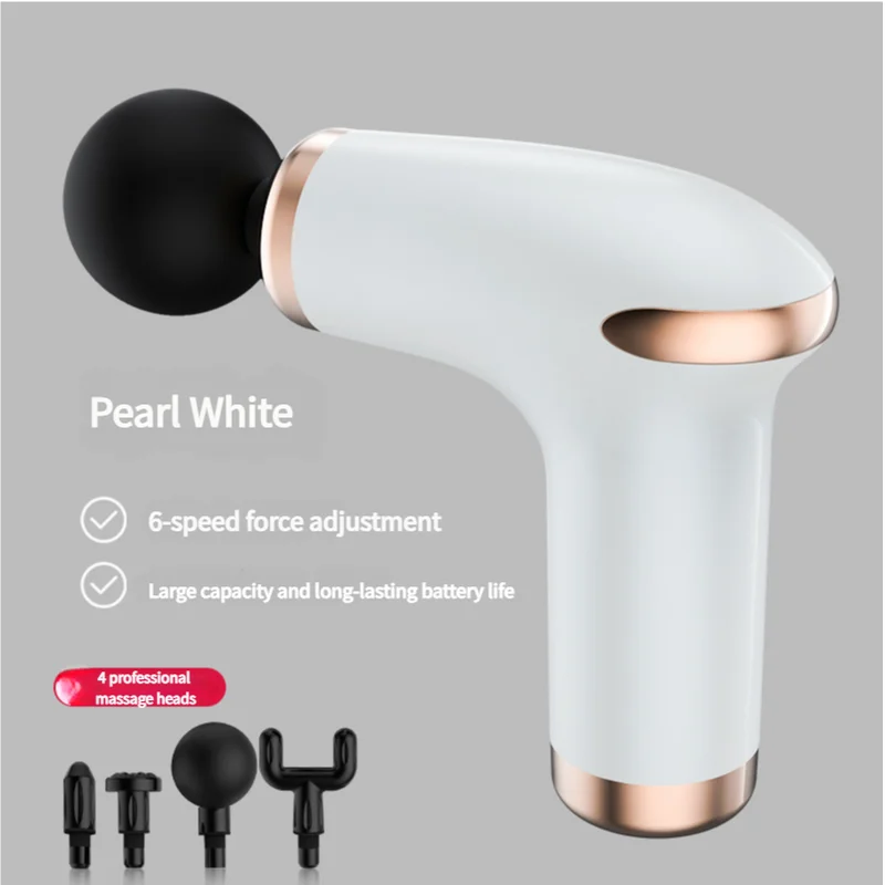 Classic White Massage Gun - 6-Speed Deep Tissue Massager