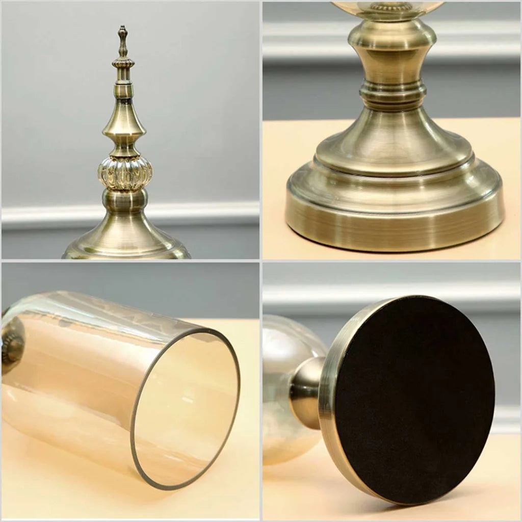 Clear Glass Flower Vase 2X with Lid and White Flower Filler Vase Black Set - Premium