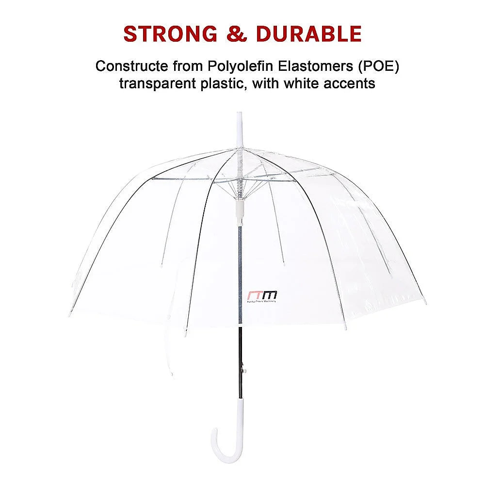 Clear Transparent Rain Walking Umbrella Parasol 5x PVC Dome