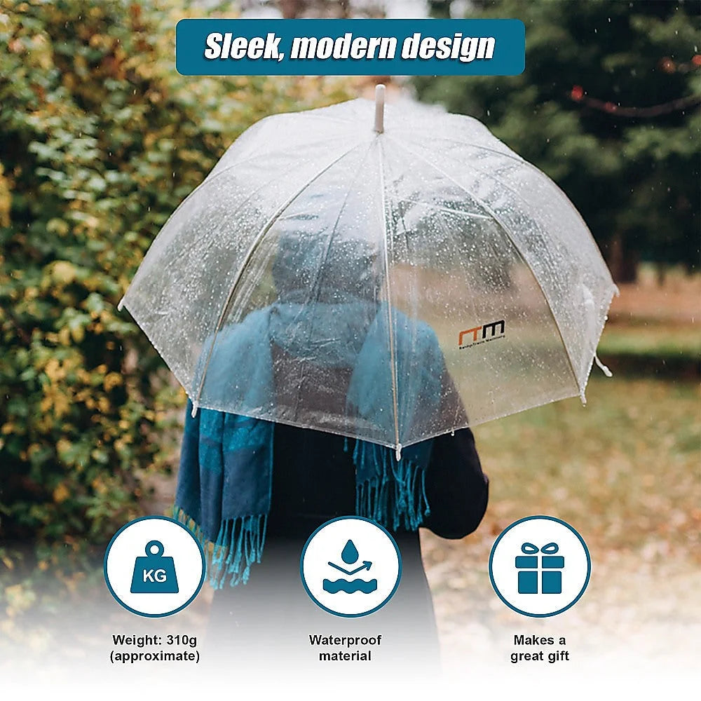 Clear Transparent Rain Walking Umbrella Parasol 5x PVC Dome