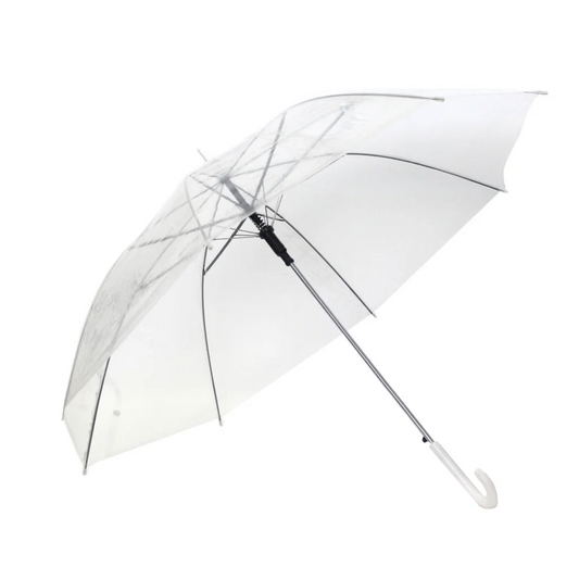 Clear Transparent Umbrella Wedding Rain Parasol Manual Bird