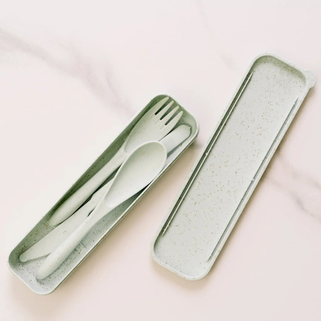 Clevinger Reusable Wheat Straw Fibre Cutlery Set with Case