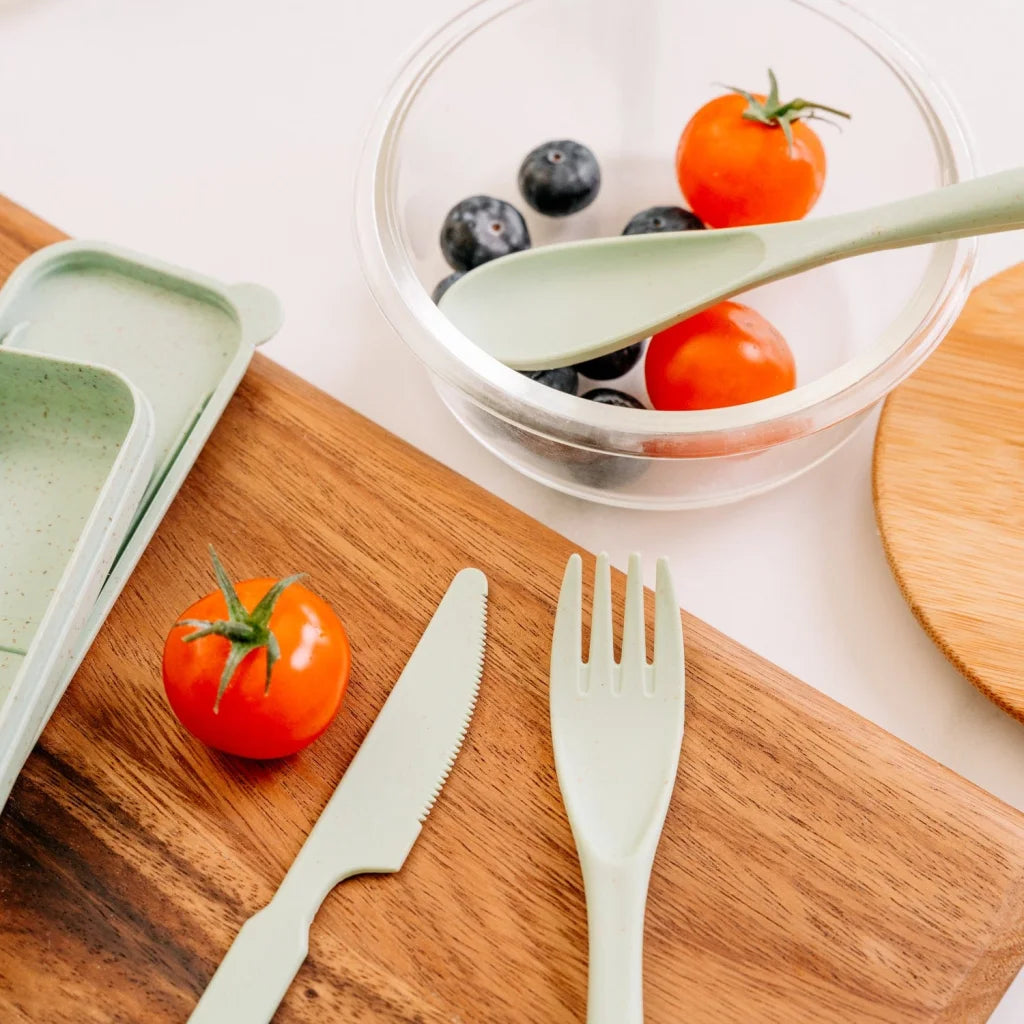 Clevinger Reusable Wheat Straw Fibre Cutlery Set with Case