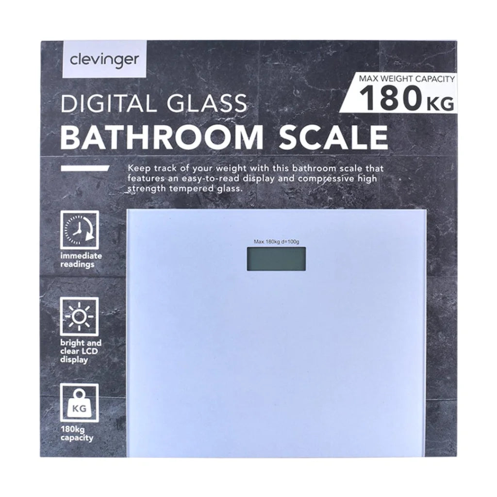 Clevinger Silver Digital Glass Bathroom Scale Max Capacity