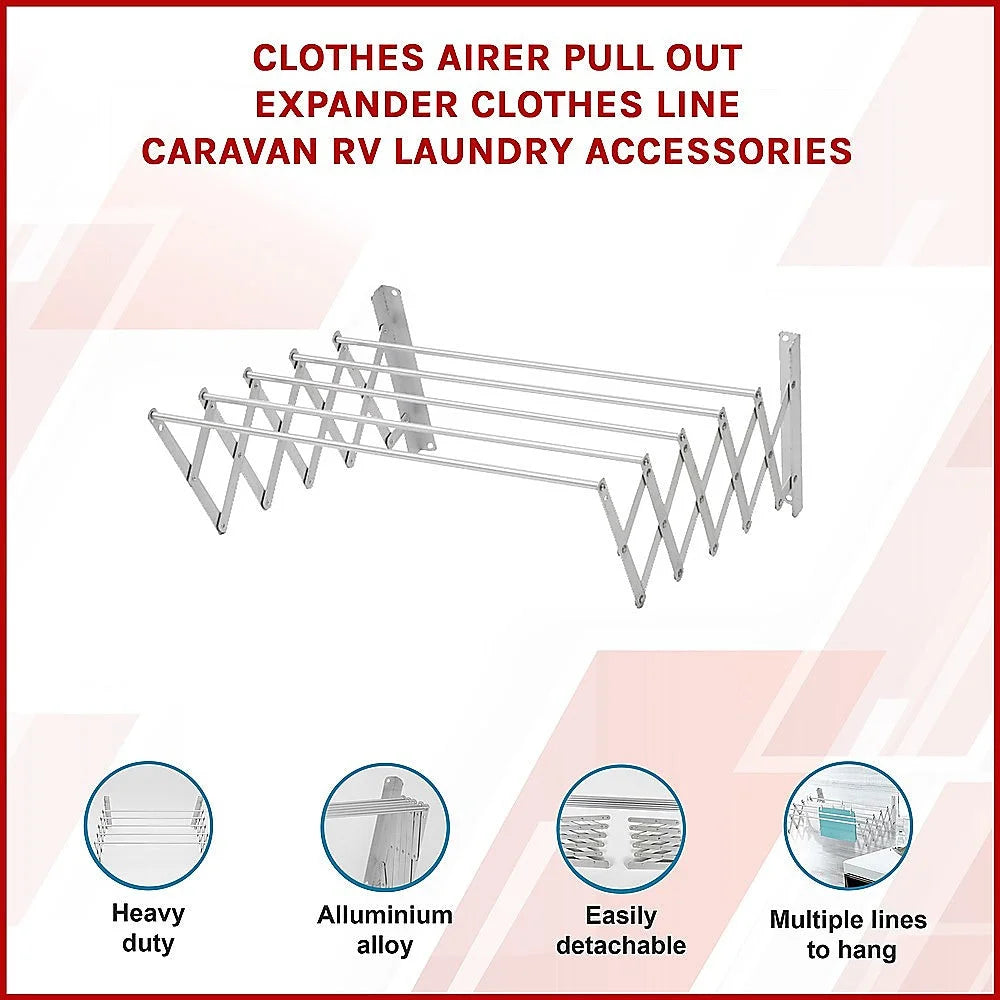 Clothes Airer Pull Out Expander Line RV Laundry Accessories