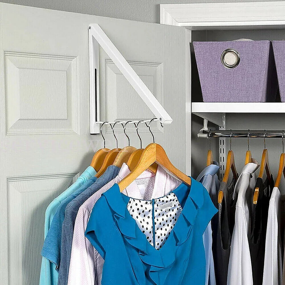 Clothes Hanger Folding Wall Mount Retractable Laundry