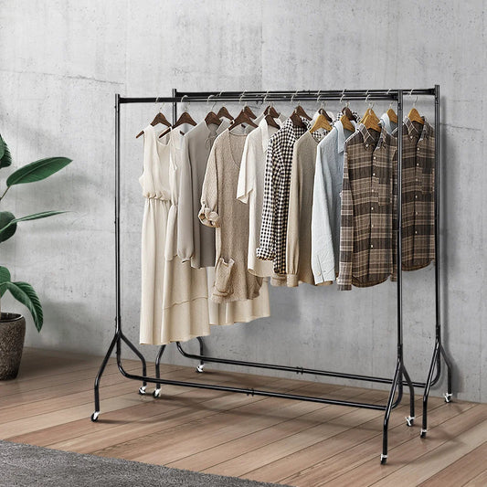 Clothes Racks Set of 2 Metal Garment Coat Hanger Display
