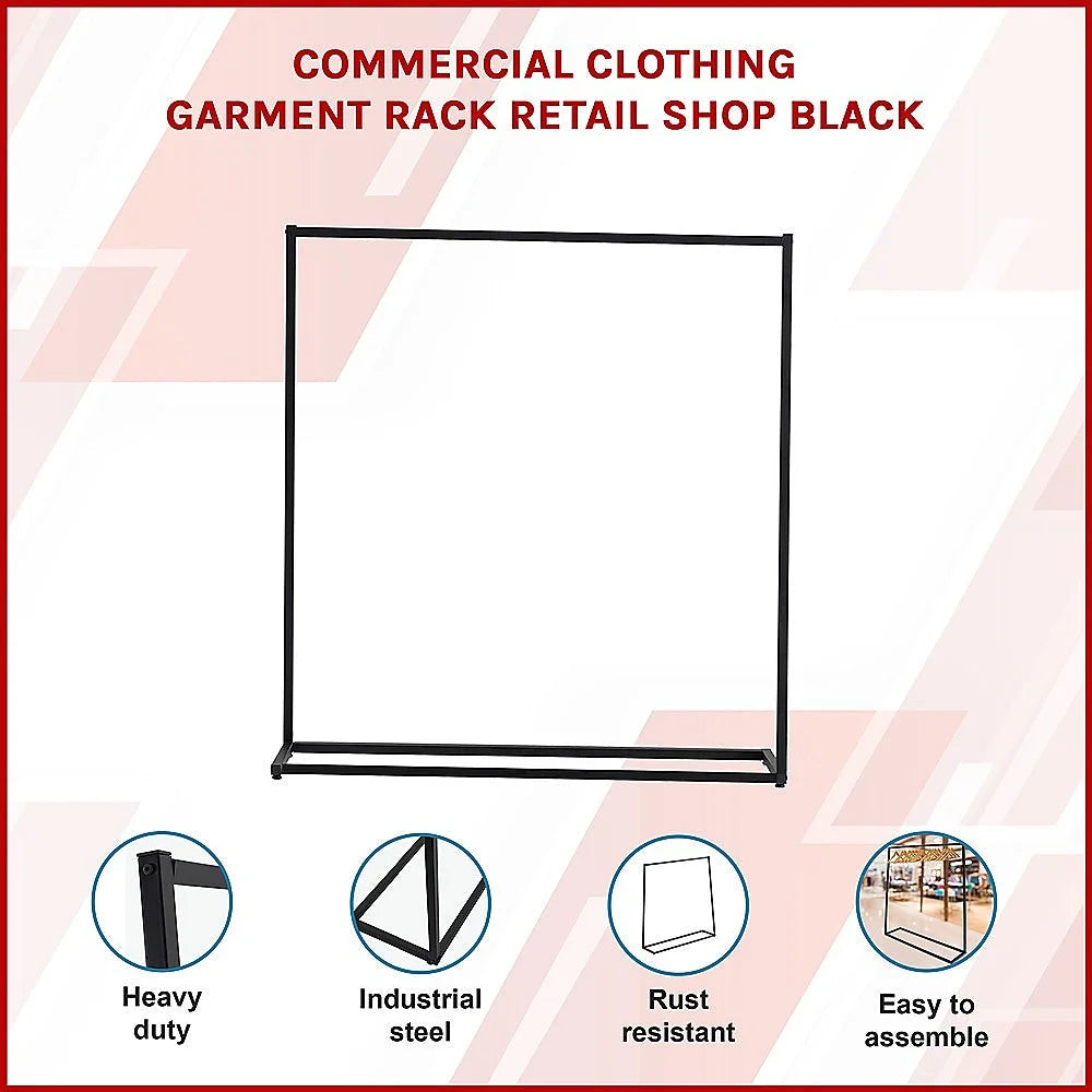 Clothing Garment Rack Commercial Retail Shop - Black