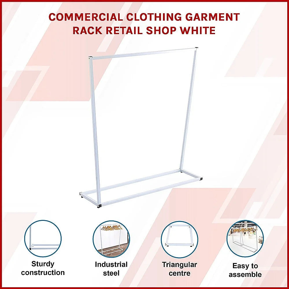 Clothing Garment Rack Commercial Retail Shop - White