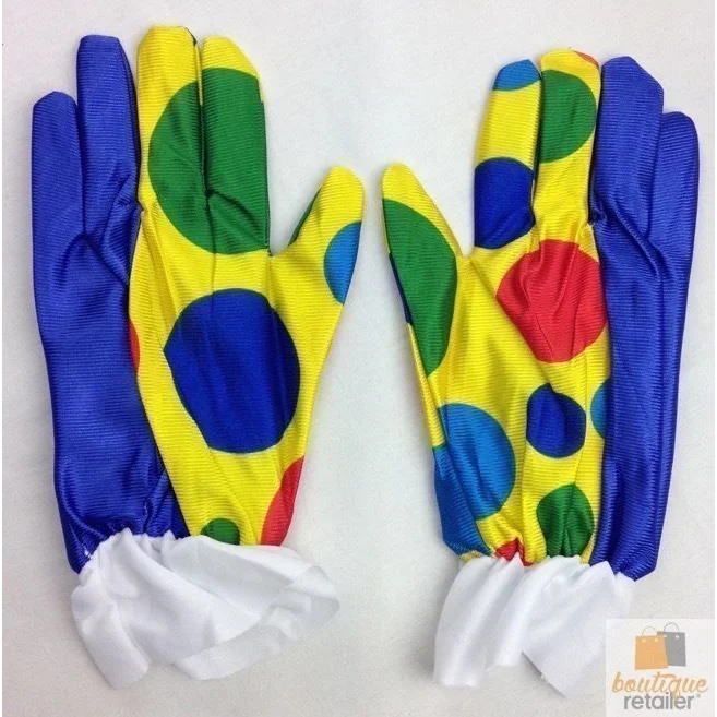 CLOWN GLOVES Costume Fancy Dress Circus Fancy Dress