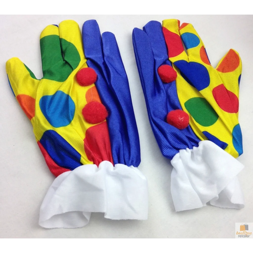 CLOWN GLOVES Costume Fancy Dress Circus Fancy Dress