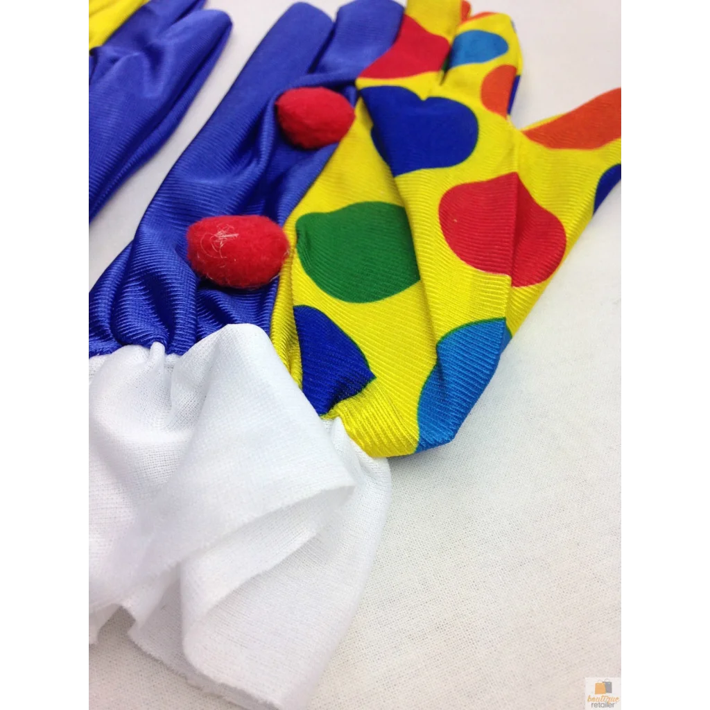 CLOWN GLOVES Costume Fancy Dress Circus Fancy Dress