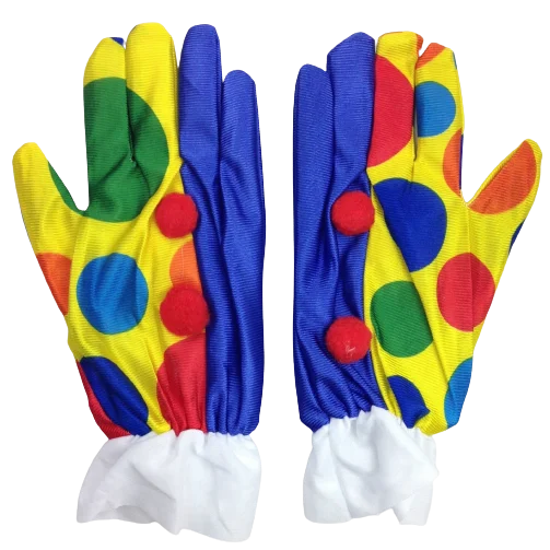 CLOWN GLOVES Costume Fancy Dress Circus Fancy Dress