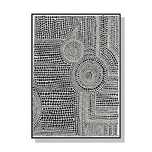 Clustered Dots A Wall Art Canvas 100cmx150cm Black Frame