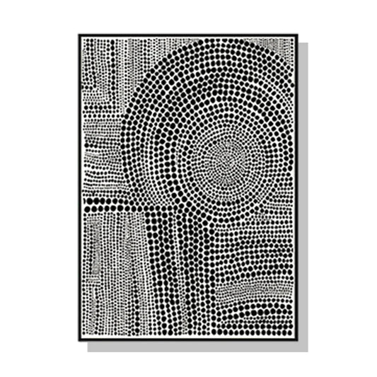 Clustered Dots B Wall Art Canvas 100cmx150cm Black Frame