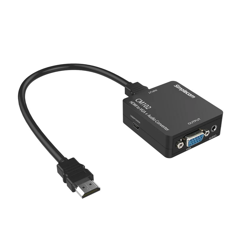 CM102 HDMI to VGA + HomeMyGardeno 3.5mm Stereo Converter