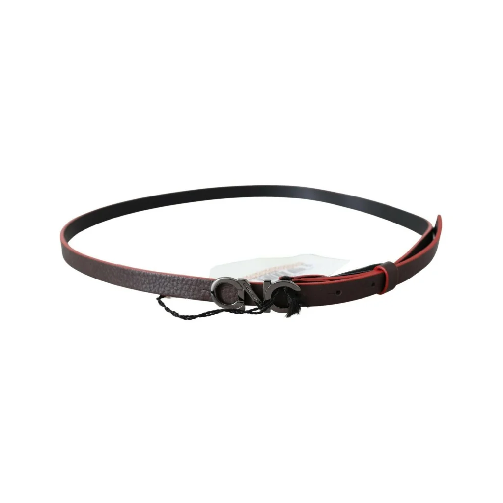 CNC Costume National Leather Logo Belt 85 cm Women