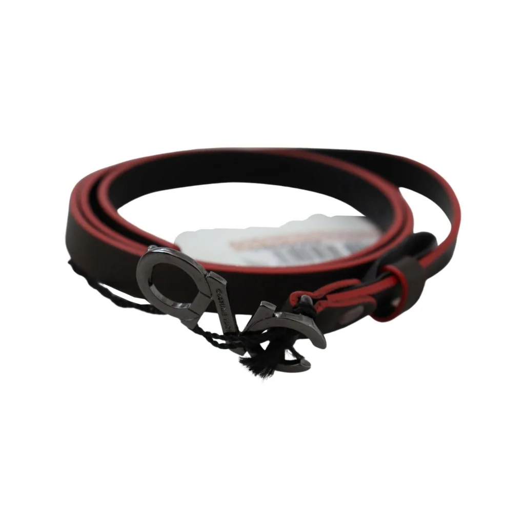 CNC Costume National Leather Logo Belt 85 cm Women