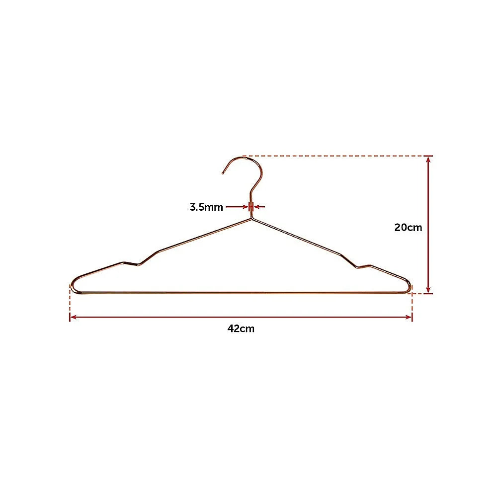 Coat Hangers 16.5’’ Adult Rose Gold Metal Wire for Clothes