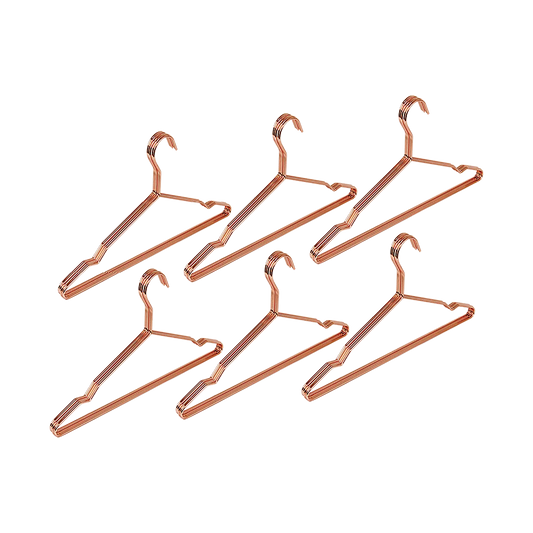 Gold metal 5 coat hangers adult with rose wire clothes suits