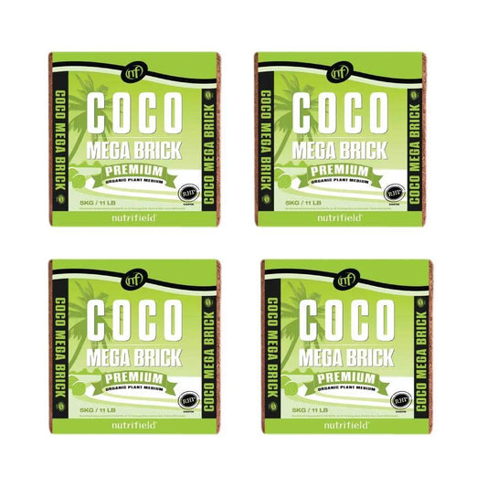 Coco Mega Brick 4x 5Kg Premium Coir Peat Organic Plant