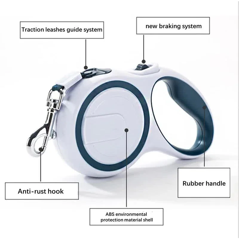Coffee 5M Pet Leash Retractable - Tangle-Free Extendable
