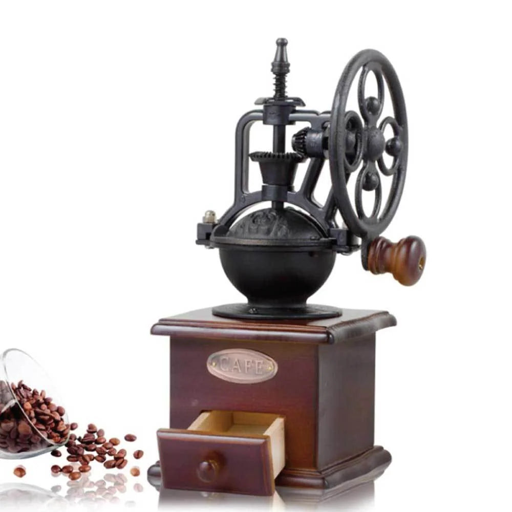 Coffee Bean Grinder Vintage Retro Manual Wood Hand