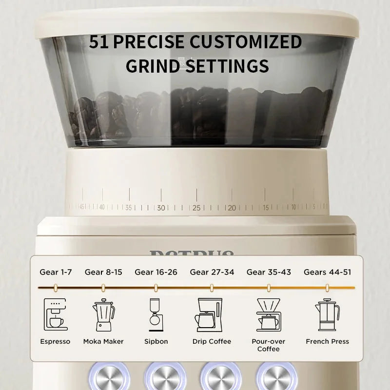 Coffee Bean Grinder with 51 Precise Settings - Appliances