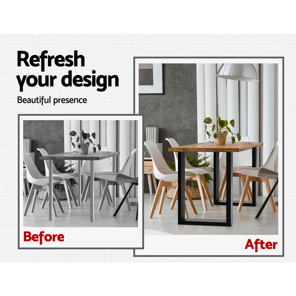 Coffee Dining Steel Table Legs Set of 2 Industrial Vintage