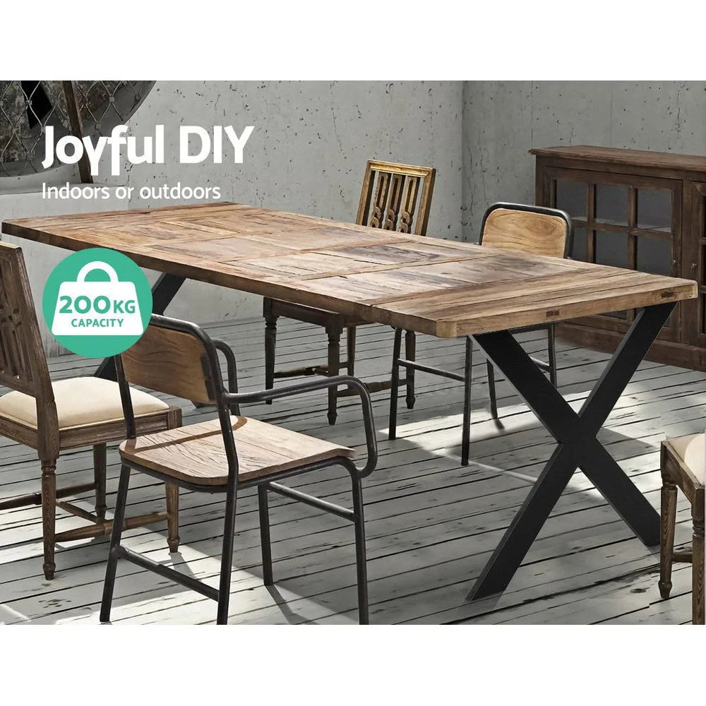 Dining table with 2x legs coffee industrial vintage