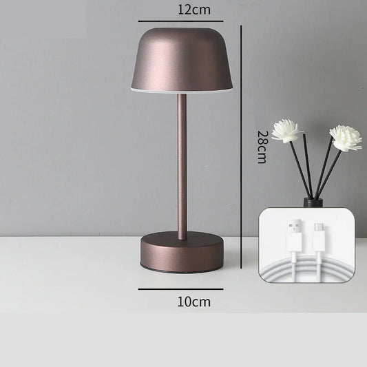 Coffee Modern Minimalist LED Table Lamp - Rechargeable