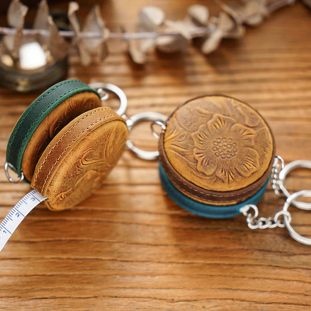 Coffee Side Band Mini Leather Tape Measure - 1.5m/60in