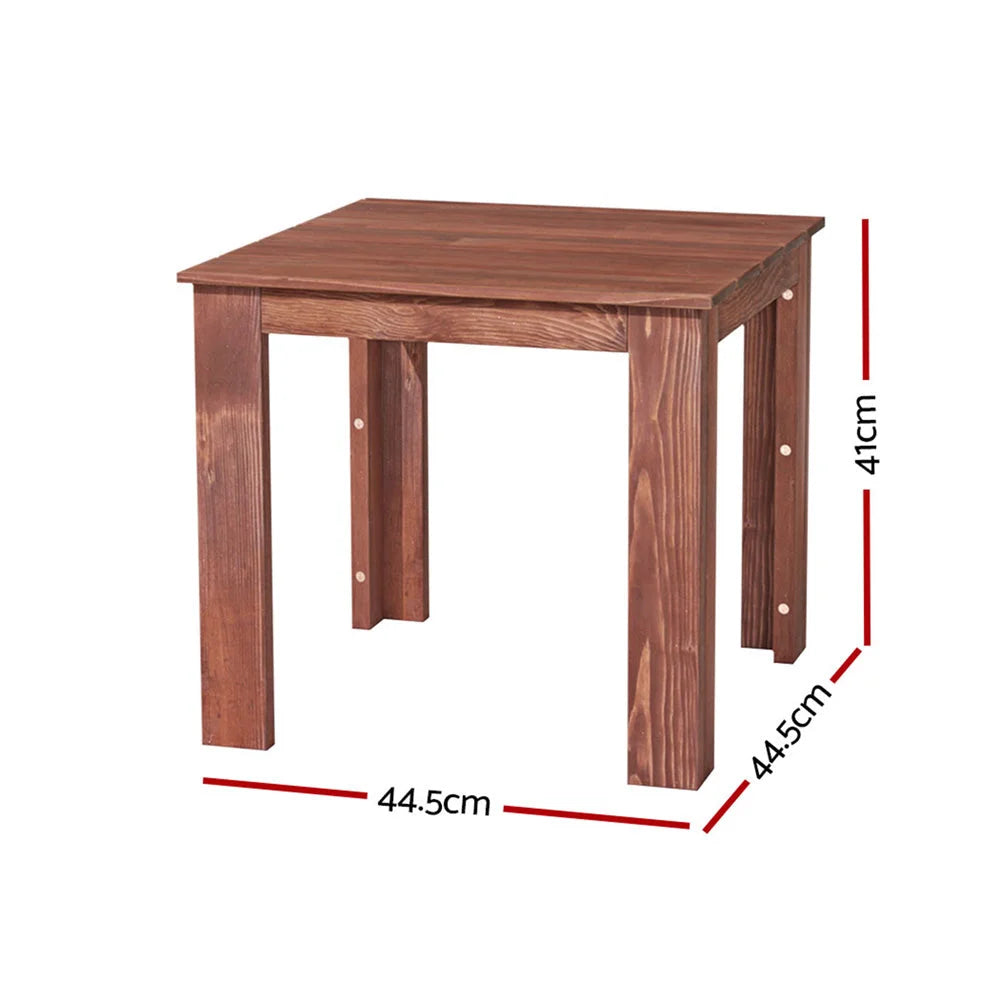 Brown wooden coffee table desk with tabletop and metal support frame
