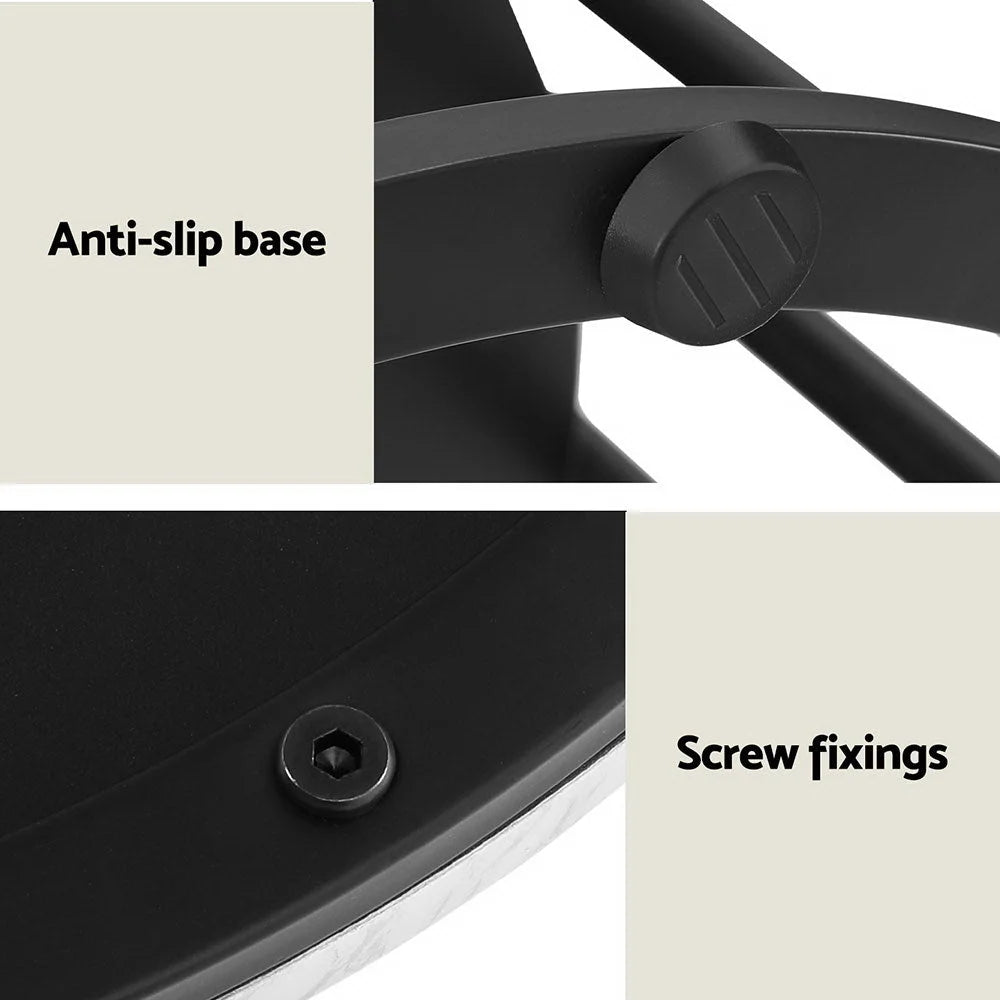 Coffee Table 2-Tier Round Marble Effect - Furniture