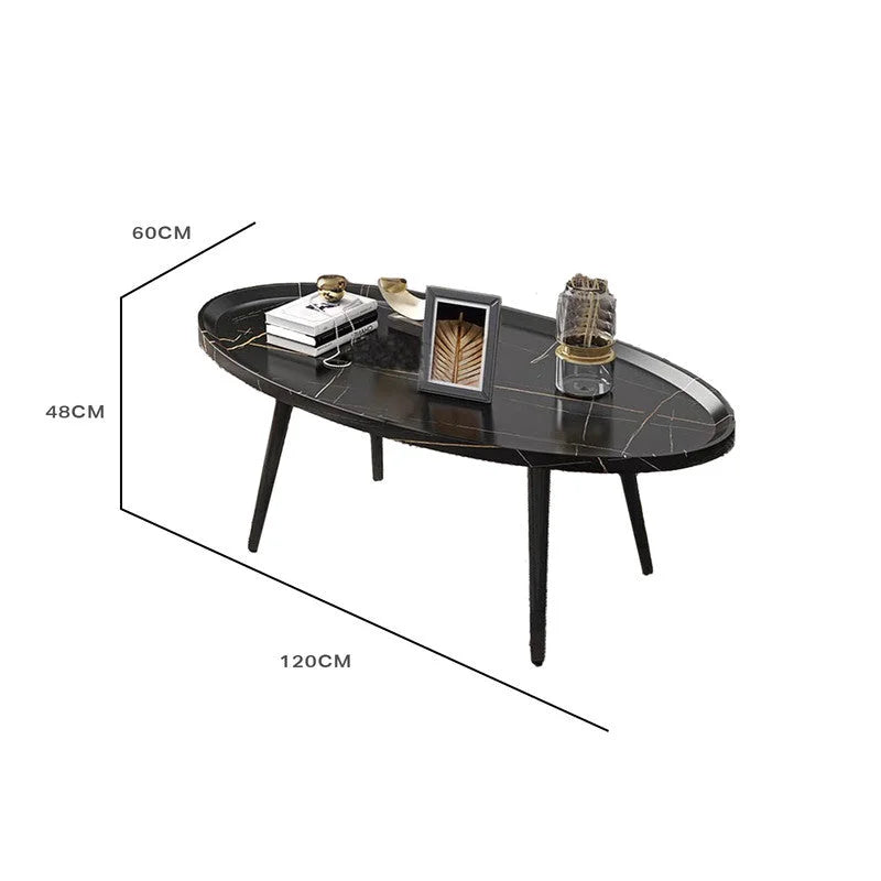 Coffee Table Living Room Accent Oval Contemporary Leisure