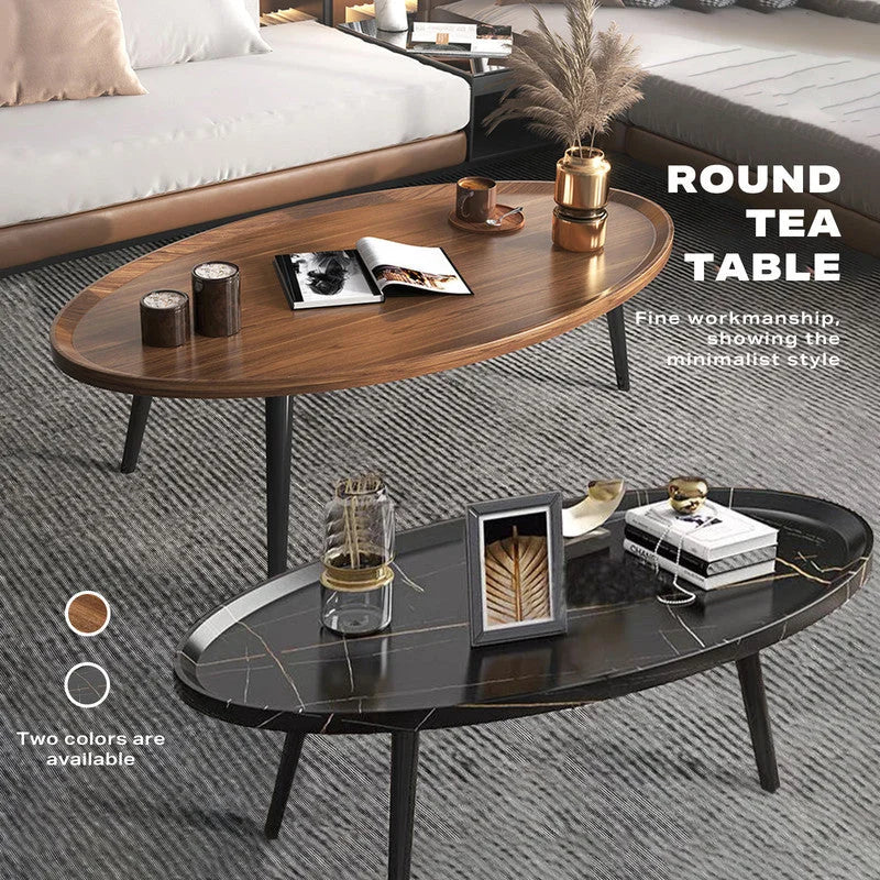Coffee Table Living Room Accent Oval Contemporary Leisure