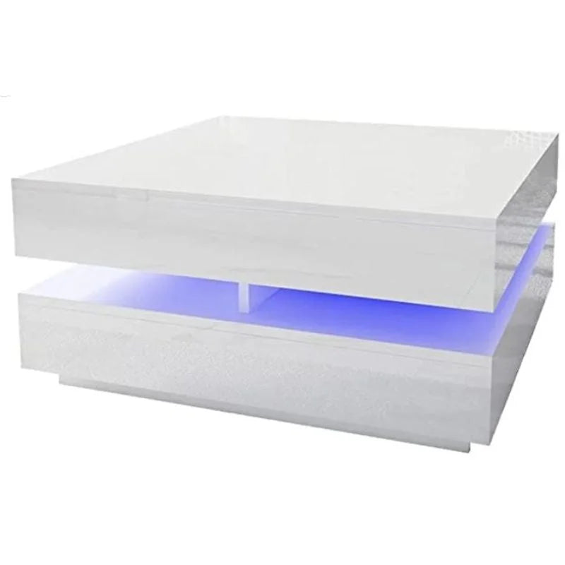 Coffee Table Modern Large High Gloss with LED Lights