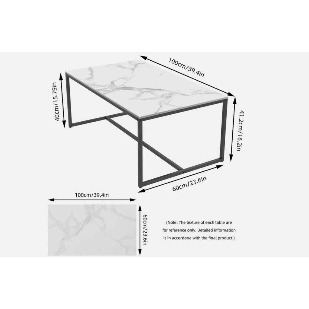 Coffee Table Monaco Rectangle - White Marble Stone