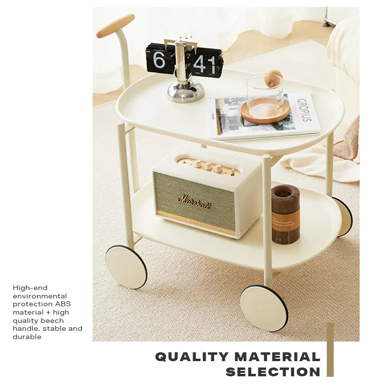 Coffee Table Movable Modern Trolley Small Unit Cart Storage