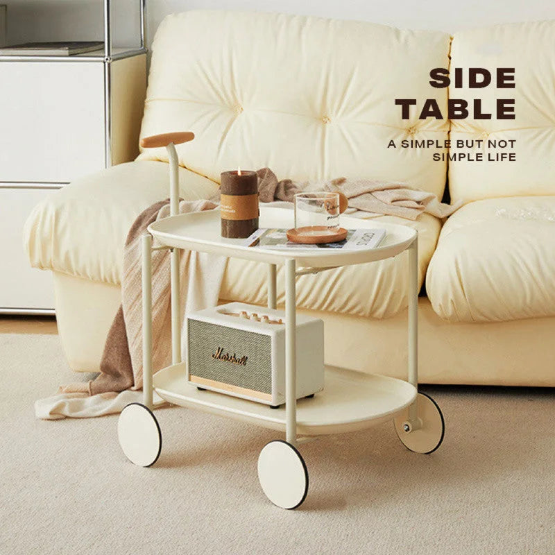 Coffee Table Movable Modern Trolley Small Unit Cart Storage